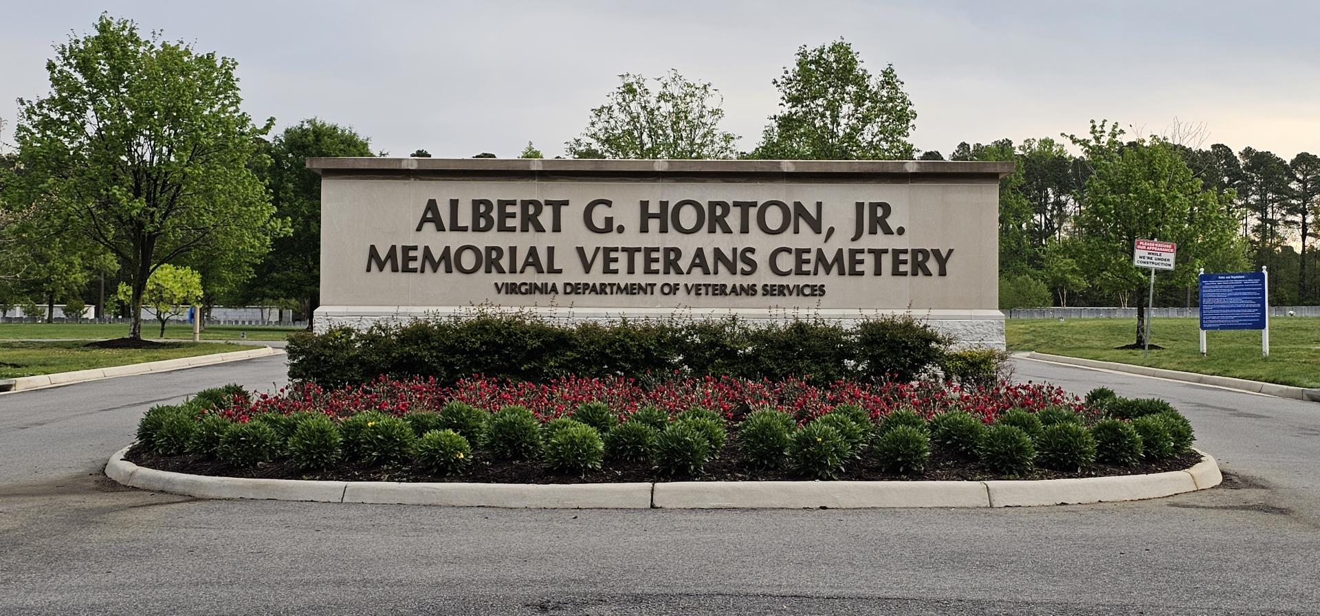 Albert G Horton Jr Memorial Veterans Cemetery sign