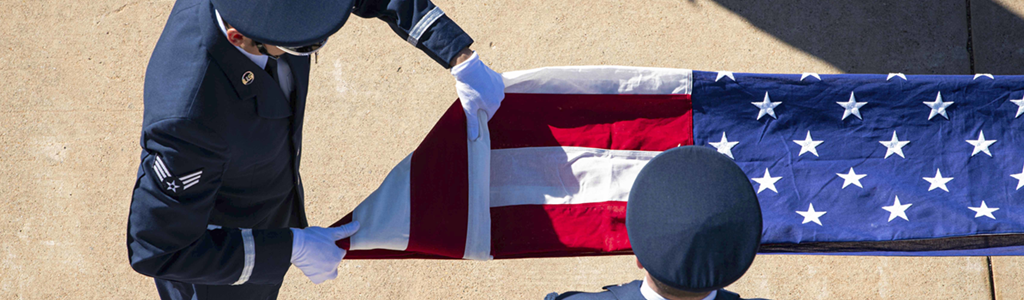 Air Force folding flag aerial view